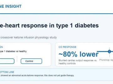 Hormone Insight visual abstract for ketone body cardiac response in type 1 diabetes